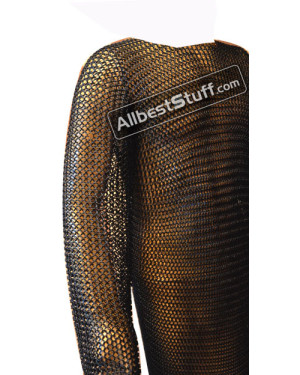 Chainmaille Hauberk Butted Long Sleeve Steel Rings XXL Chest 50