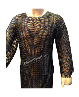 Steel Chain Mail Shirt Butted Rings for Chest 44 Long Full Sleeve