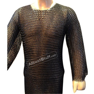 Steel Chain Mail Shirt Butted Rings for Chest 44 Long Full Sleeve