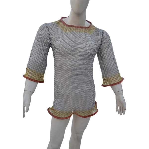 Chain mail Hauberk Butted Steel Armour XL Shirt Chest 45