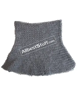 Aluminium Flat Riveted with Solid Rings Chain Mail Camail Medium