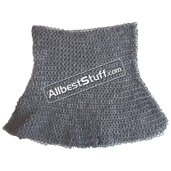 Aluminium Flat Riveted with Solid Rings Chain Mail Camail Medium