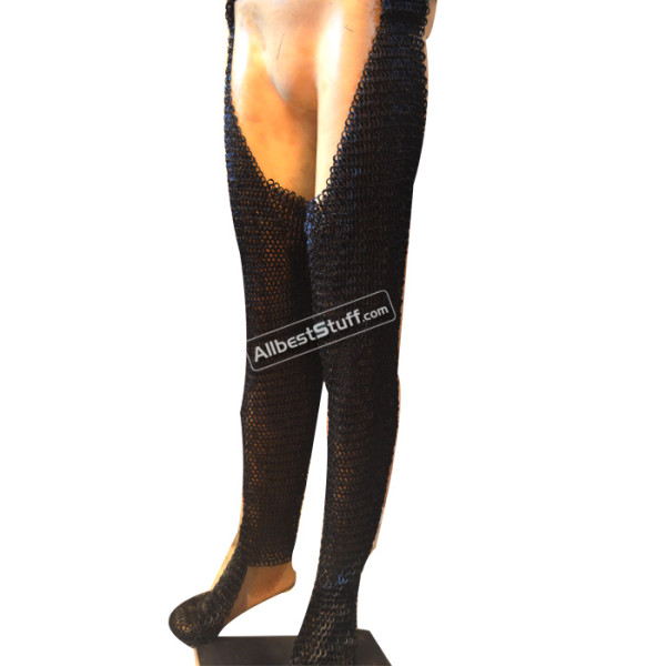 6 MM Chain Mail Chausses Flat Riveted Solid Maille Legging