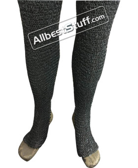 6 MM Chain Mail Chausses Full Round Riveted Legging