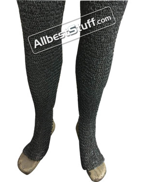 6 MM Chain Mail Chausses Full Round Riveted Legging