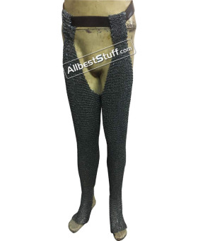 6 MM Chain Mail Chausses Round Riveted Maille Legging