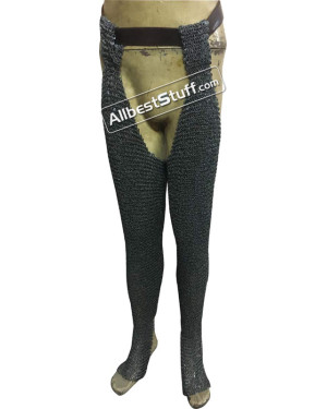 6 MM Chain Mail Chausses Round Riveted Maille Legging