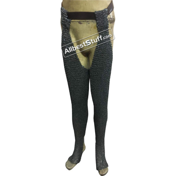 6 MM Chain Mail Chausses Round Riveted Maille Legging