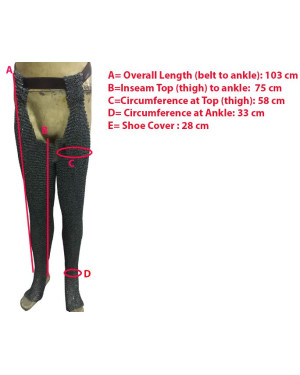 6 MM Chain Mail Chausses Round Riveted Solid Maille Legging