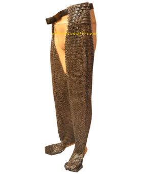 8 MM Chain Mail Chausses Flat Solid Large