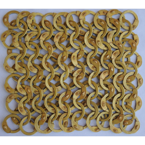 Brass Chausses Flat Pin Riveted Original Brass Chain Maille