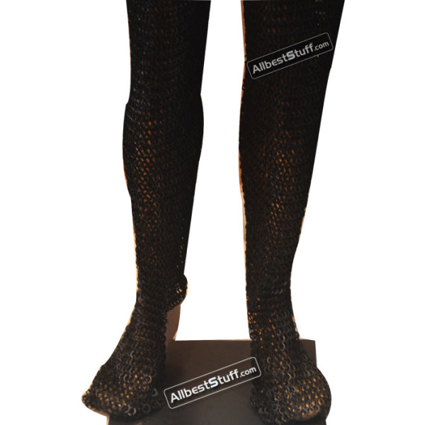 Dense Chain Mail Leg Protection Medium Chausses 6 MM