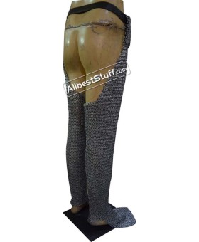 Aluminum Chainmail Legging Full Flat Dome Riveted Rings Chausses