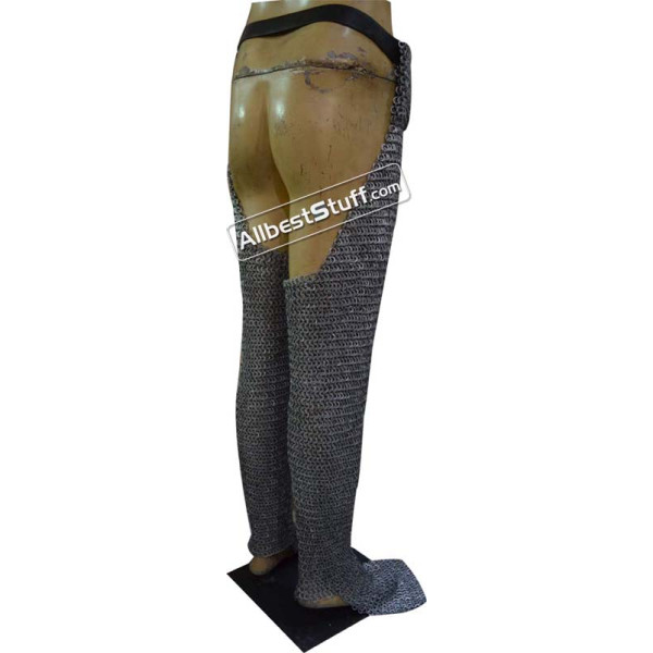 Aluminum Chainmail Legging Full Flat Dome Riveted Rings Chausses