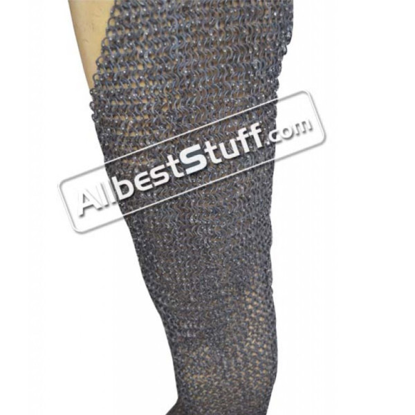 Flat Riveted Stainless Steel Chainmail Legging Large Length 42