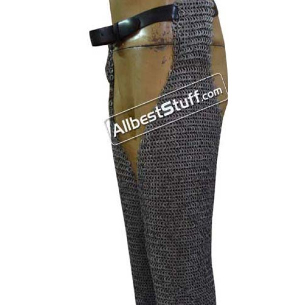 Full Flat Riveted Stainless Steel Maille Legging Length 34