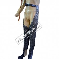 Wedge Riveted with Alternating Solid Chainmail Legging Length 35