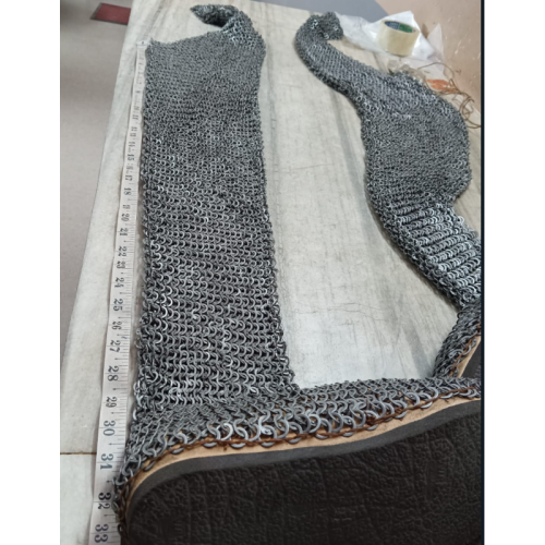 Aluminum Chainmail Chausses Flat Ring integrated Leather Shoe