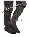Chainmail Chausses 8 mm Flat Ring Integrated Leather Shoe image 1