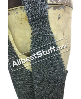 Dense Chain Mail Leg Protection Chausses 6 MM Round Riveted