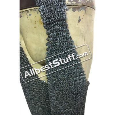 Dense Chain Mail Leg Protection Chausses 6 MM Round Riveted