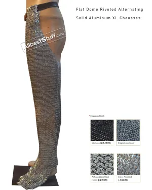 Flat Dome Riveted Alternating Solid Aluminum XL Chausses