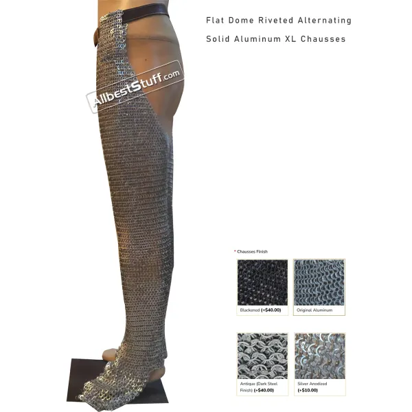 Flat Dome Riveted Alternating Solid Aluminum XL Chausses