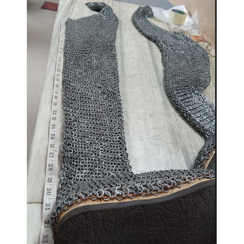 Flat Ring Integrated Leather Shoe Chainmail Chausses