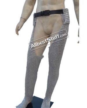 Flat Riveted Maille Chausses Light Weight Aluminum Dome Riveted