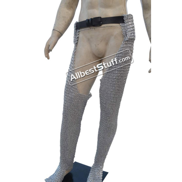 Flat Riveted Maille Chausses Light Weight Aluminum Dome Riveted