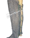 Flat Riveted Flat Solid Chain Mail Legging Back Slit image 1