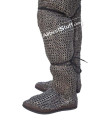 Chainmail Chausses 9 mm Flat Ring Integrated Leather Shoe image 3