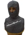 13th Century Hood Flat Riveted Solid Ring Chainmail Coif image 8