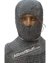 13th Century Hood Flat Riveted Solid Ring Chainmail Coif image 5