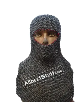 13th Century Hood Round Riveted Ring Chainmail Coif