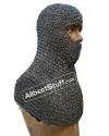 13th Century Hood Round Riveted Ring Chainmail Coif image 7