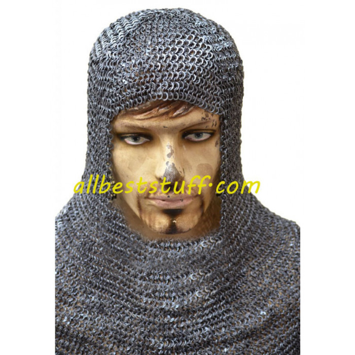 Details about   Mild Steel Chain mail 6 mm Medieval Coif /Hood Round Riveted Flat Washer Black 