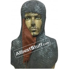 NEW YEAR GIFT 10 mm Round Riveted Aluminum Medieval Chainmail Coif