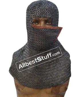 8 mm Flat Riveted Flat Solid Ring Chain Mail Hood