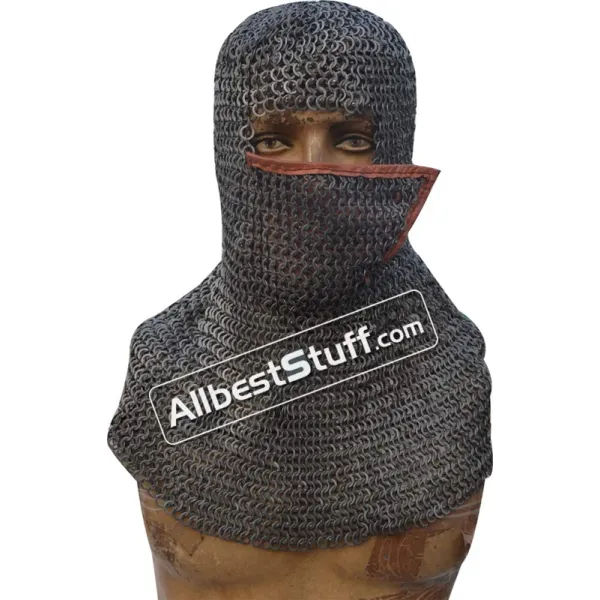 8 mm Flat Riveted Flat Solid Ring Chain Mail Hood