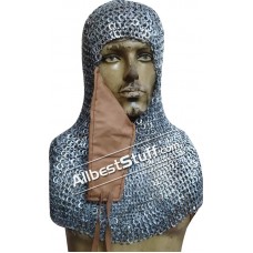 8 mm Flat Riveted Flat Solid Ring Chain Mail Hood