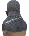 8 mm Flat Riveted Flat Solid Ring Chain Mail Hood image 1