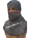 8 mm Flat Riveted Flat Solid Ring Chain Mail Hood image 2