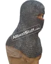 8 mm Flat Riveted Flat Solid Ring Chain Mail Hood image 4