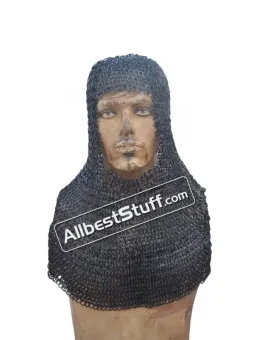 8 MM Maille Hood Flat Wedge Riveted Alternate Solid Coif