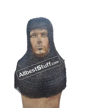 8 MM Maille Hood Flat Wedge Riveted Alternate Solid Coif