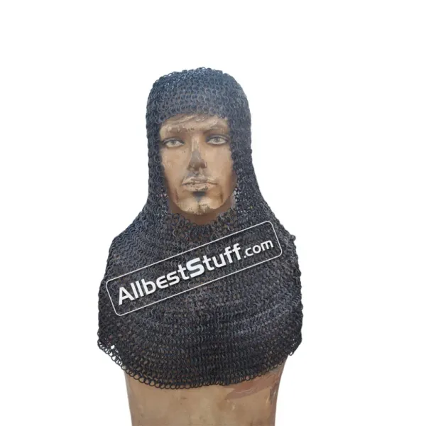 8 MM Maille Hood Flat Wedge Riveted Alternate Solid Coif