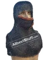 8 mm Round Riveted with Flat Solid Ring Chain Mail Coif image 8