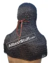 8 mm Round Riveted with Flat Solid Ring Chain Mail Coif image 11