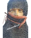 8 mm Round Riveted with Flat Solid Ring Chain Mail Coif image 12